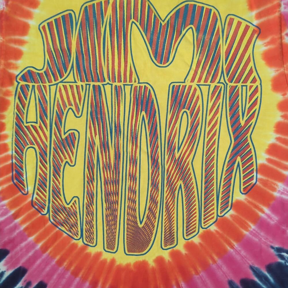 VTG Jimi Hendrix Concert T-Shirt Colorful Tie Dye Zion Single Stitch Rootswear M